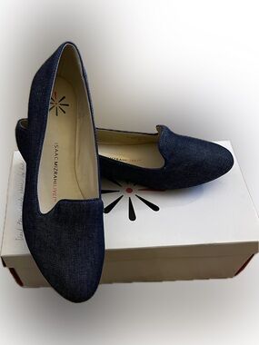Isaac Mizrahi Dark Navy Denim Slip-On Loafers